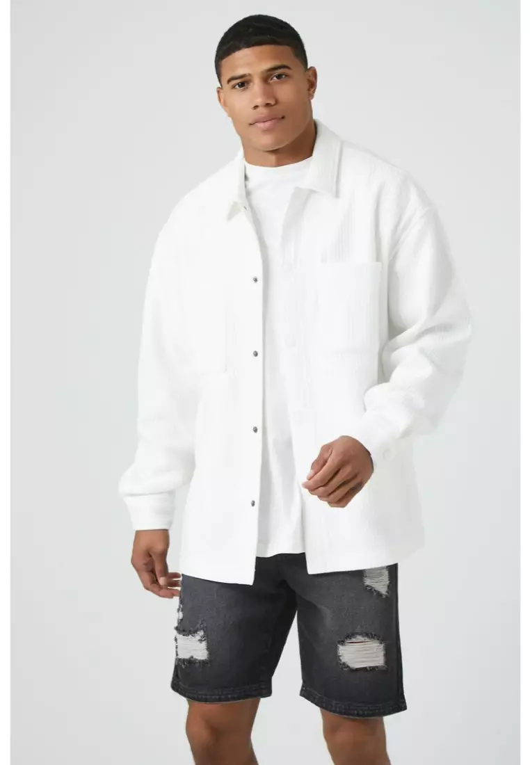Forever 21 white long discount sleeve shirt