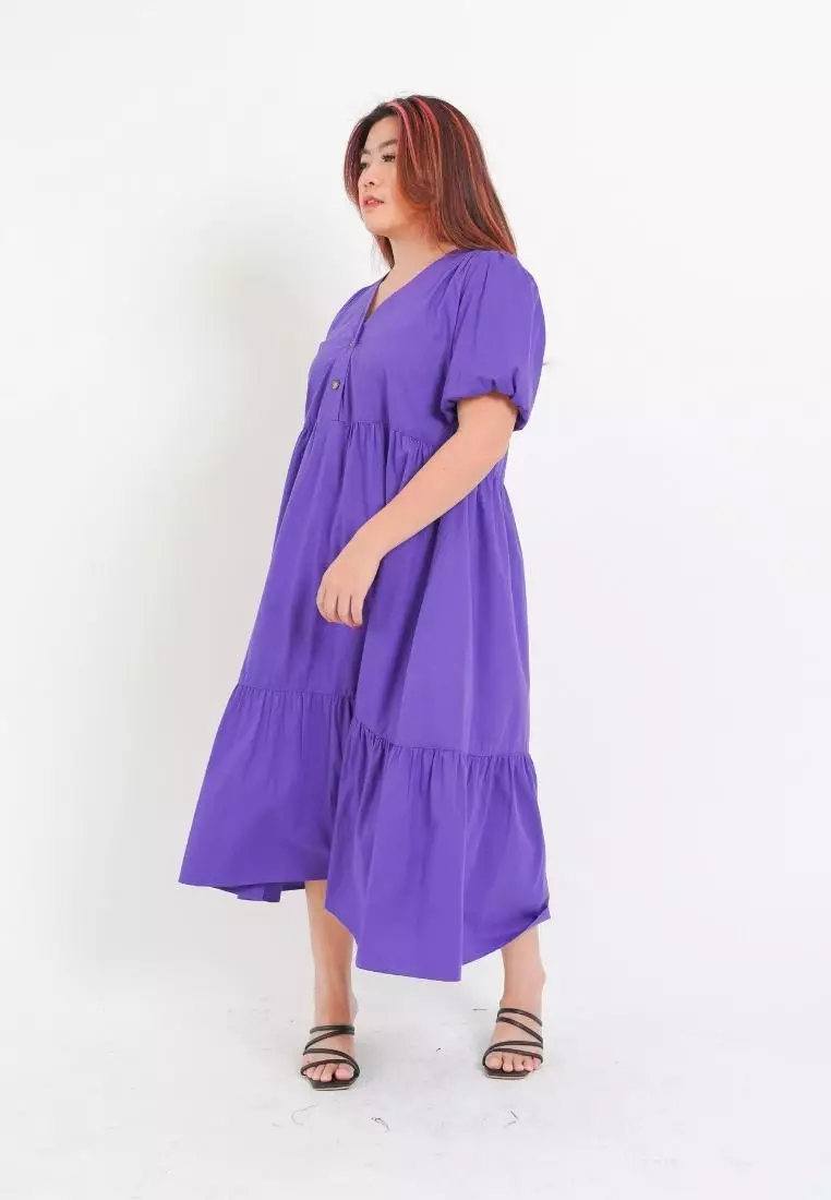 Plus Size Long Dress Elyca Purple