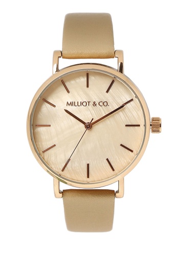 Milliot & Co. brown Carly Leather Strap Watch 7E8A7AC367123BGS_1