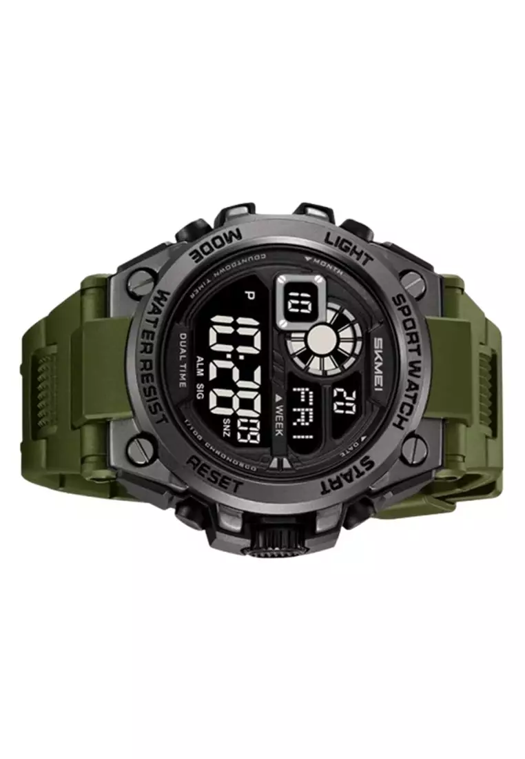 Jam Tangan Pria SKMEI 2318 Analog Digital Water Resist ORIGINAL - Army Green
