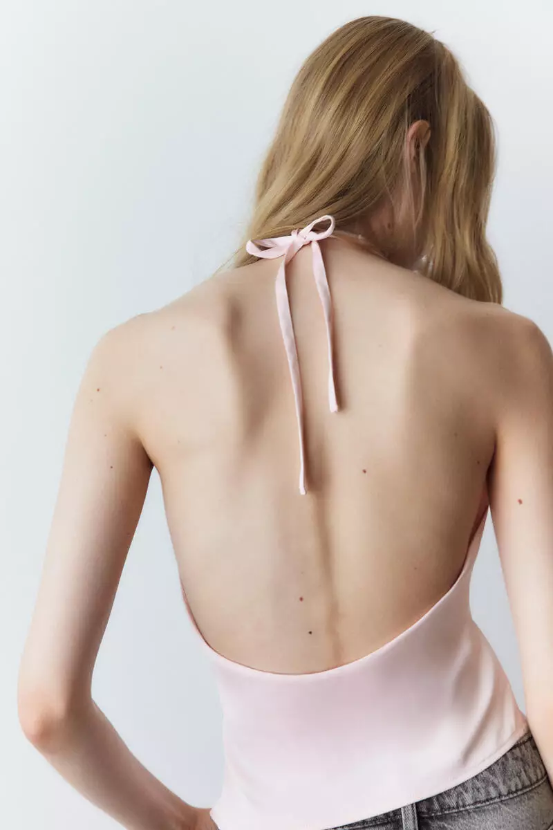Asymmetric halterneck top