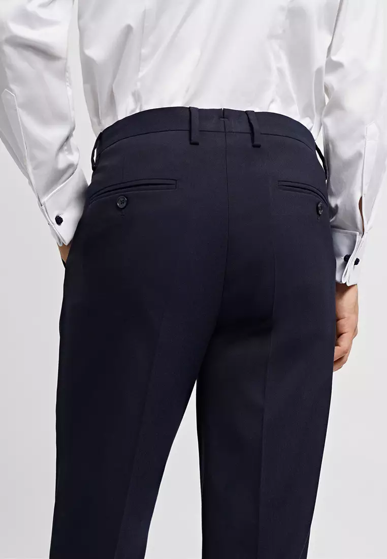 MANGO Man Herringbone-pattern Suit Trousers 2024 | Buy MANGO Man Online ...