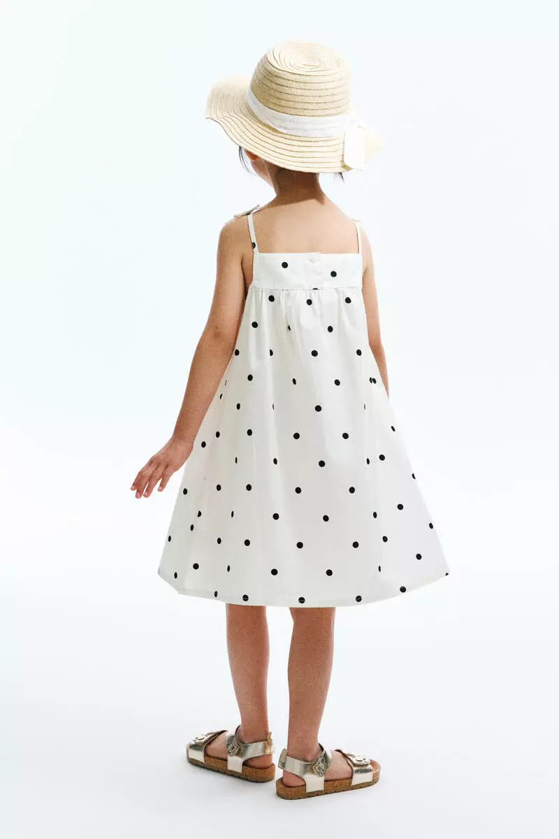 Cotton poplin strappy dress