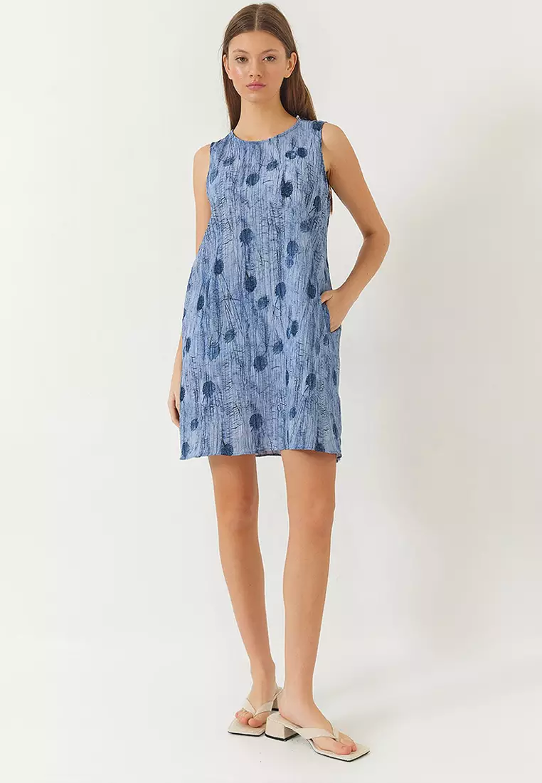 Women's A-Line Pocket Detail Printed Dress 70306 60271062