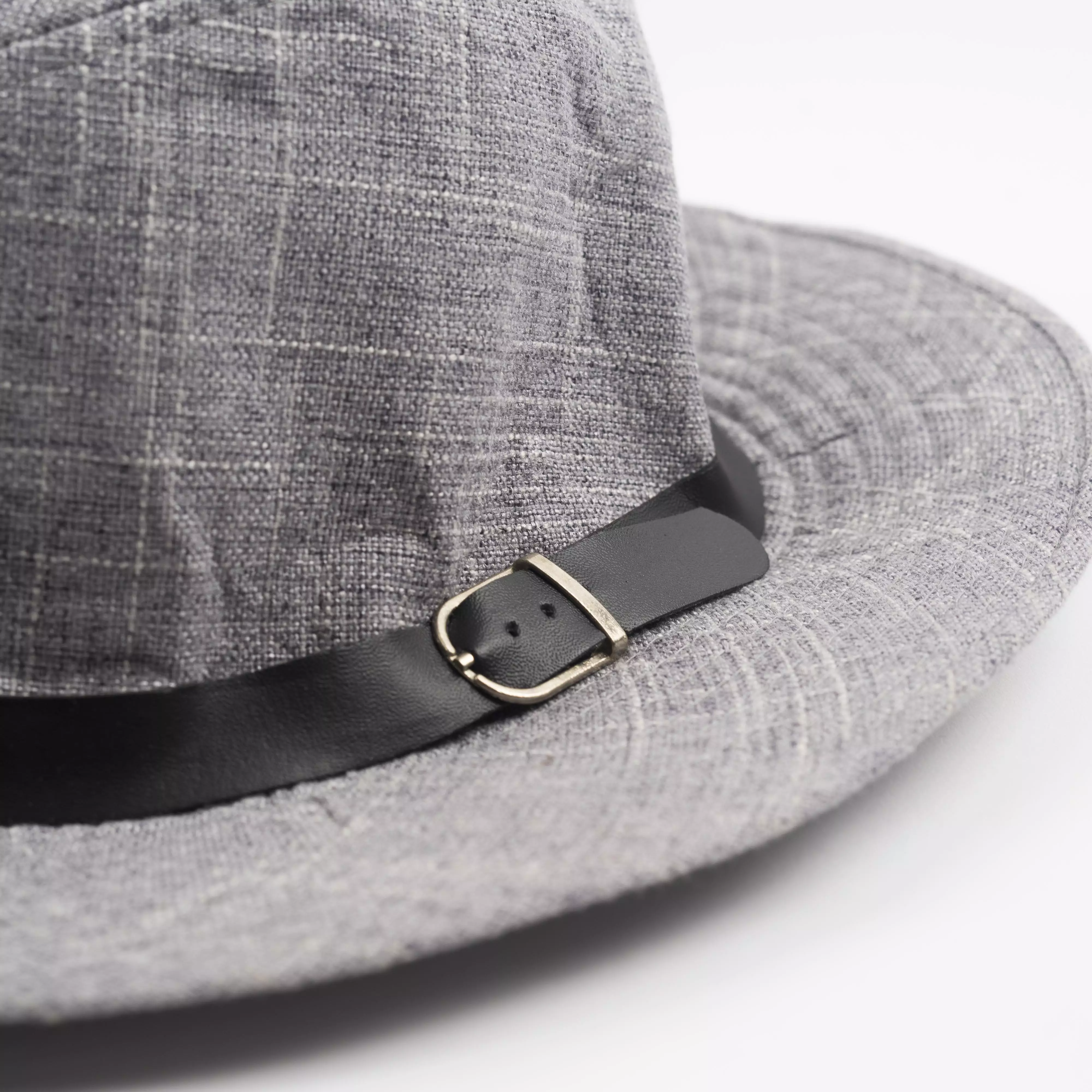 Houseofcuff Topi Panama Hat Fedora Pantai Cowboy Lebar Unisex Abu Abu