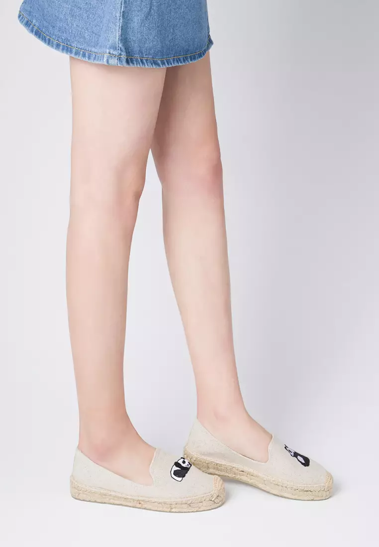 Platform Embroidered Canvas Espadrilles HB6105