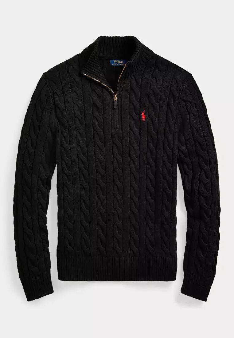トップス kolor black sweater 22aw Buy Polo Ralph Lauren Cable-Knit Cotton Quarter-Zip Sweater
