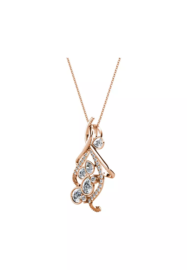 Foliole Pendant RG - Kalung Crystal Premium Luvea Collection