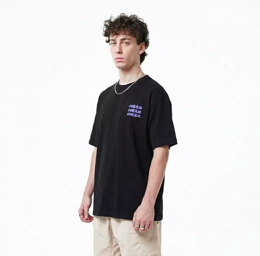 CELCIUS Kaos Lengan Pendek Oversize LIN001805C Hitam