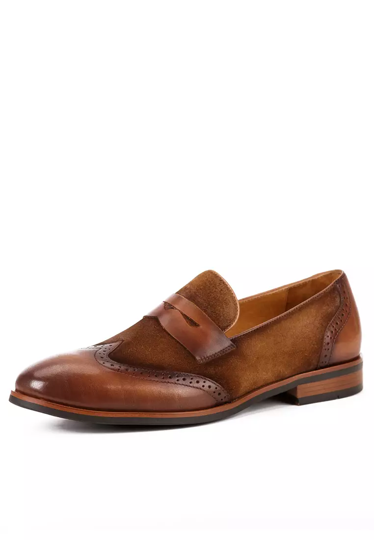 Malmesbury復古真皮布洛克鞋BL05-58