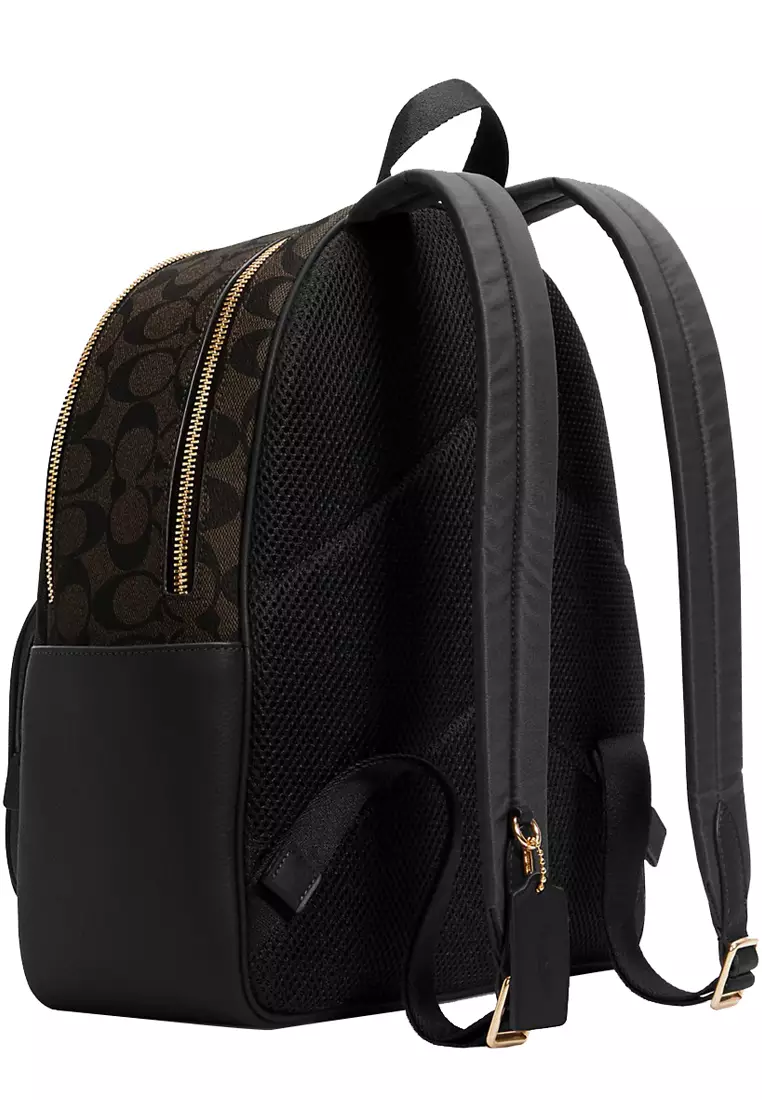 Coach brown and black backpack clearance