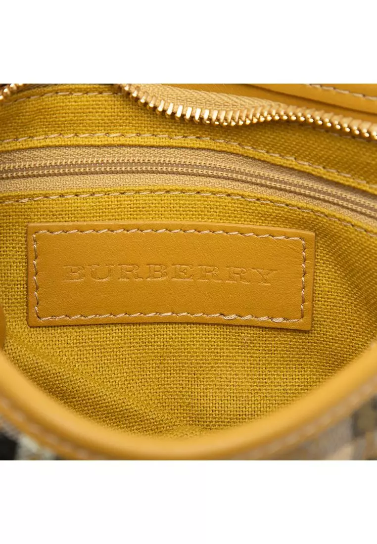 Pre-Loved Burberry Studded Haymarket Check Coated Canvas Canterbury Crossbody