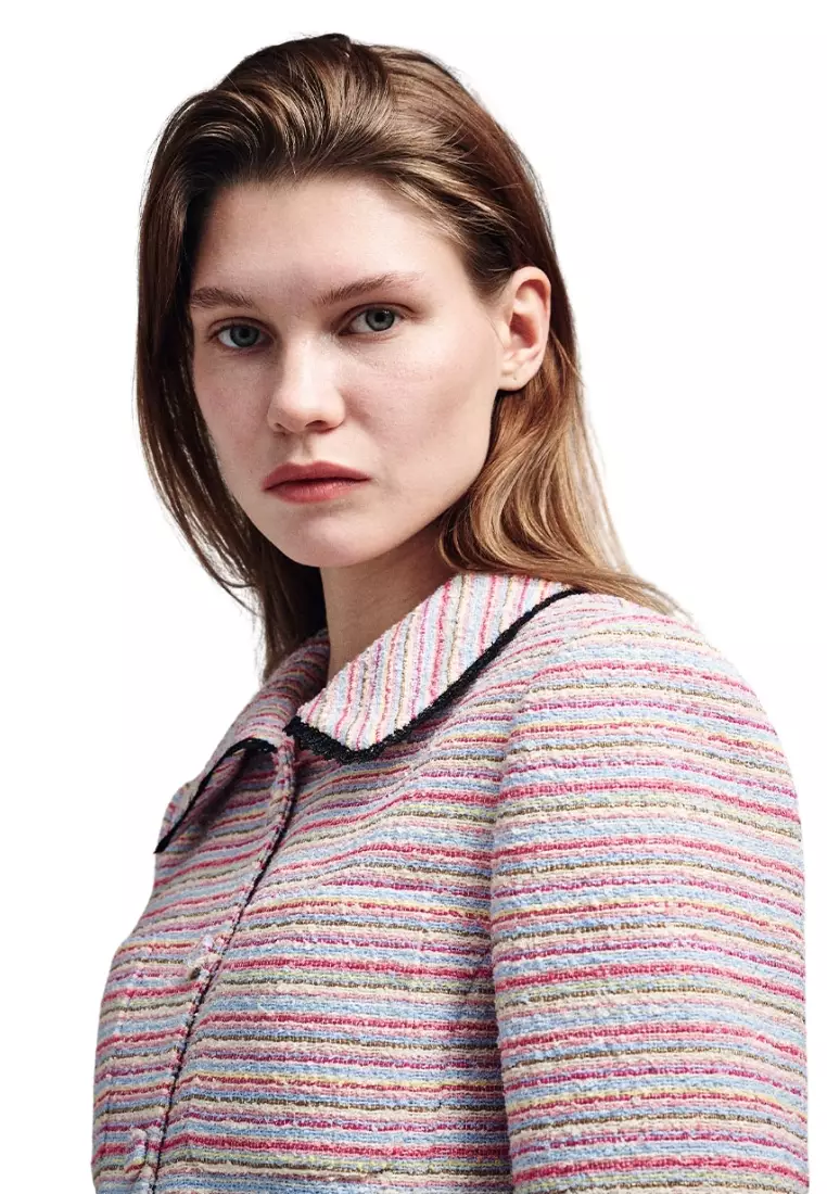 Jual Mardi Mercredi Spring Tweed Cropped Jacket Multicolor Lace