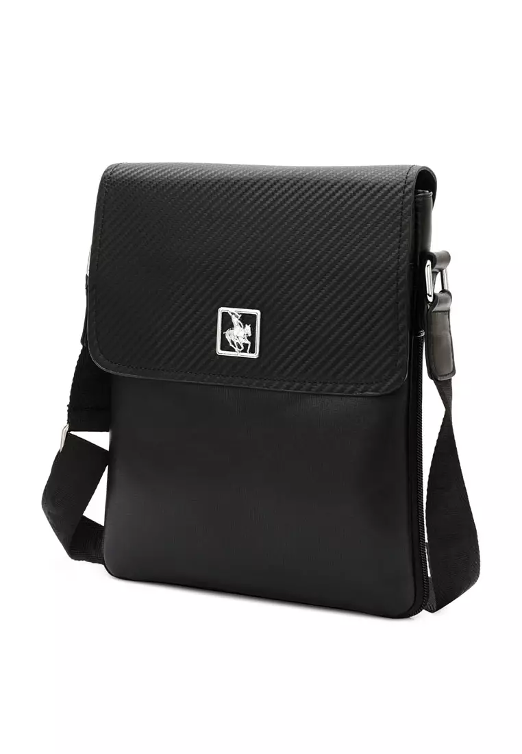 Textured Messenger Bag / Crossbody Bag / Sling Bag - Black