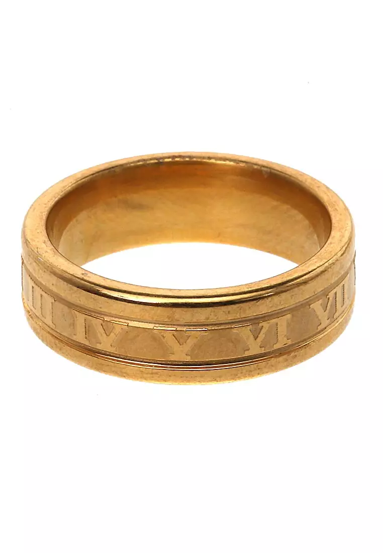 Ethan Ring Cincin Unisex Casual Simple Comfortable Stainless Material Titanium ORIGINAL - Gold