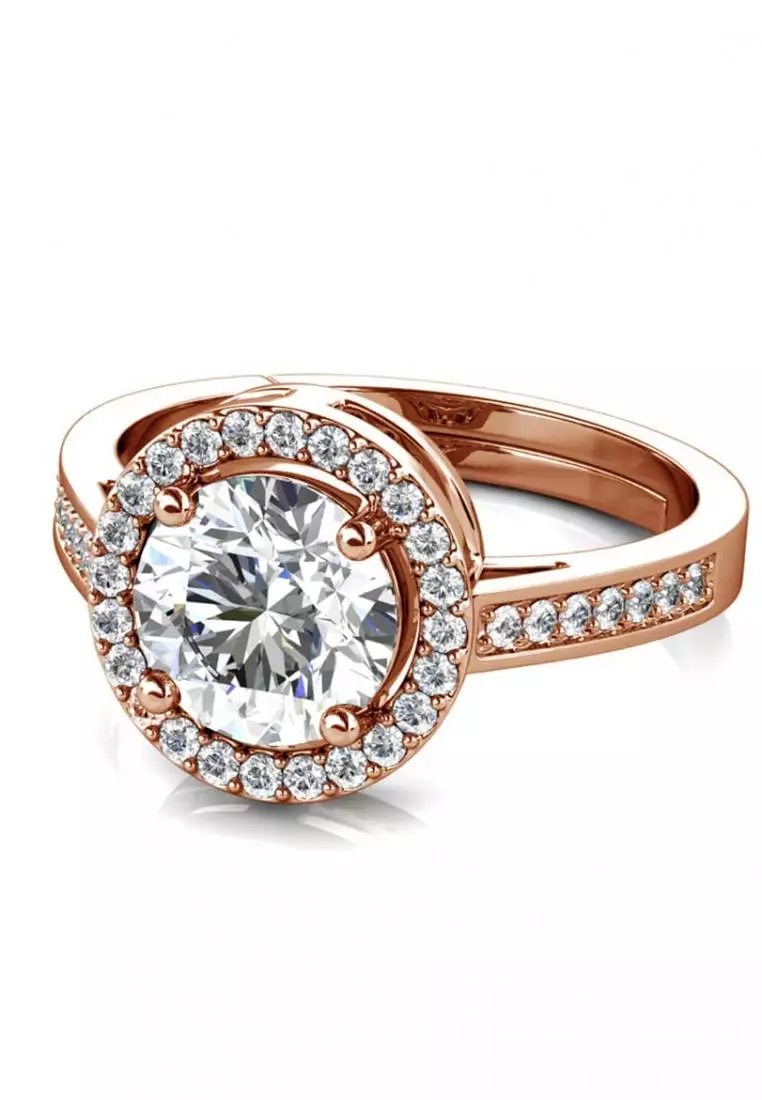 Berlian Moissanite Fantaisie Ring Rose Gold [GRA CERTIFICATE MOISSANITE DIAMOND] - Cincin 1ct Moissanite Berlian 925 Silver Celesta