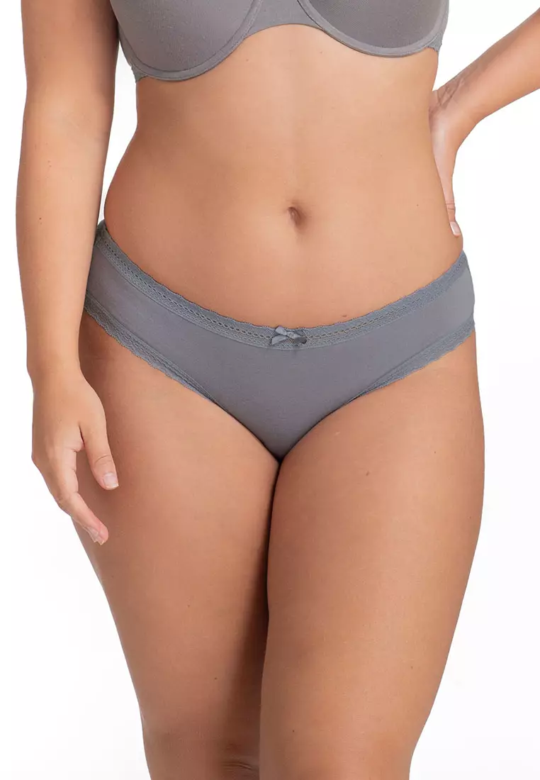 Buy DORINA 2 Pack LILA Organic Cotton Cheeky Hipster Panty in Grey