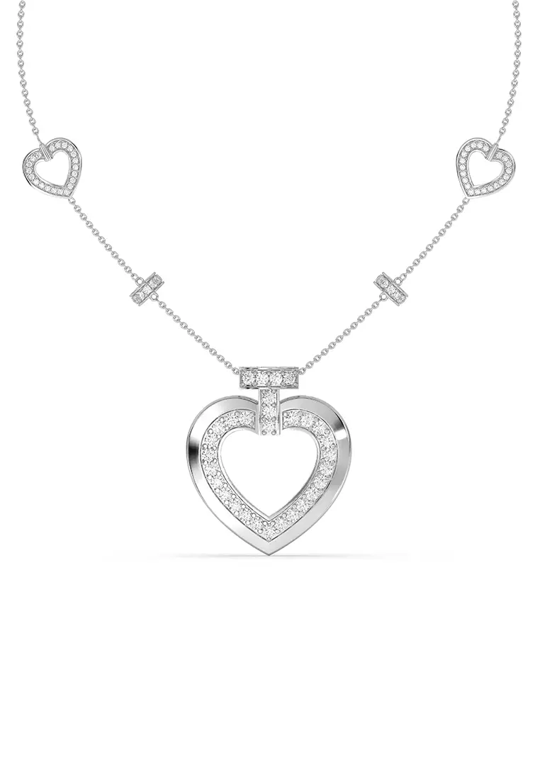 Rebel Heart Lab Grown Diamond Statement Necklace in 14K White Gold D/E-VVS/VS (1.42ct TDW)