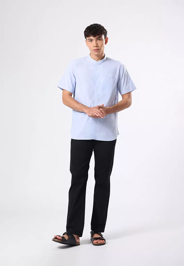 Kemeja Koko Pria Lengan Pendek Baju Muslim Pria STARKOV BLUE