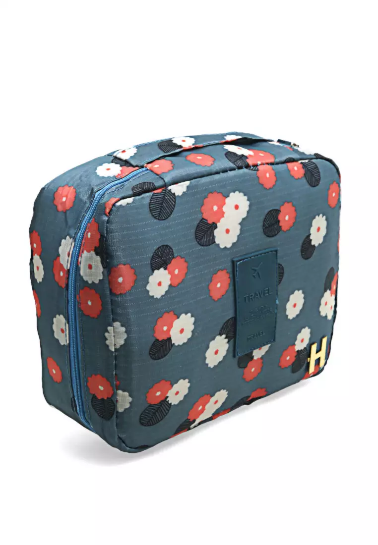 Bloos Tas Travel Bag in Bag Organizer untuk Kosmetik Sabun Many Pockets Anti Air Material Nylon ORIGINAL - Blue