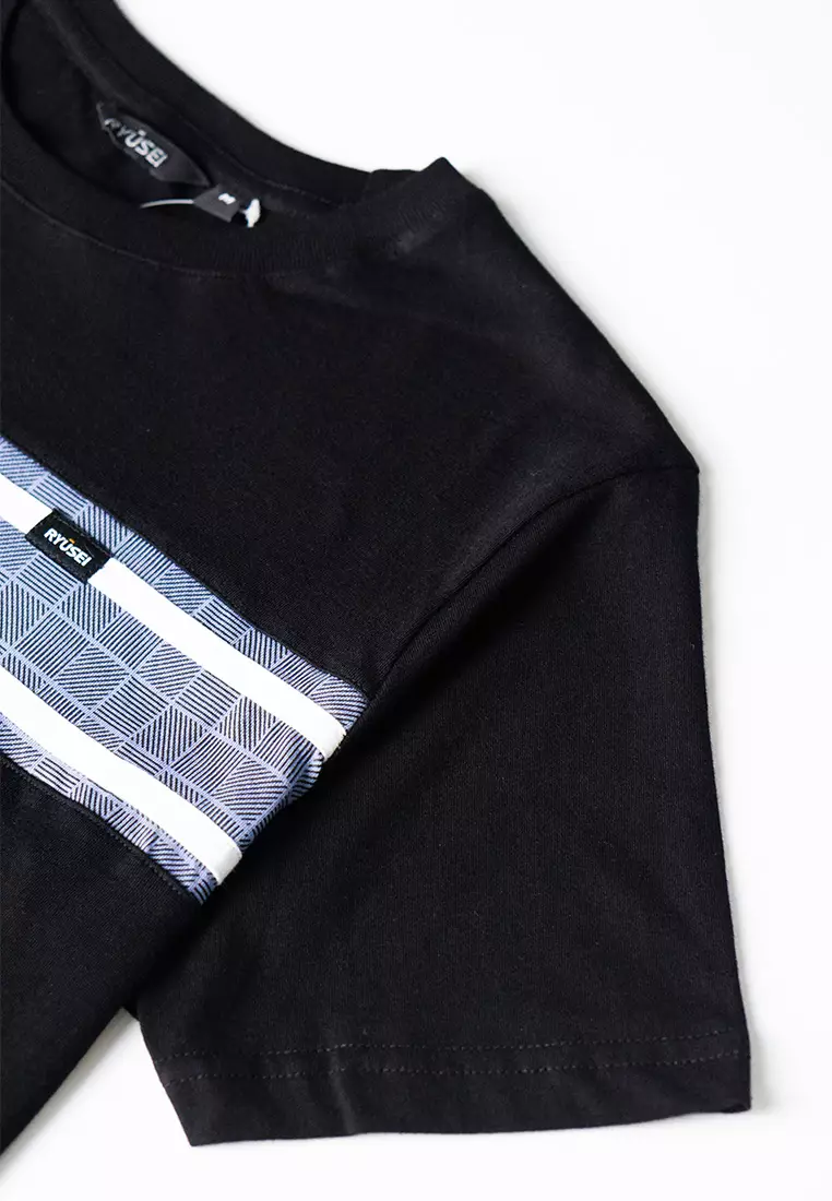 Ryusei Kaos Pria Yasunori Combo Black