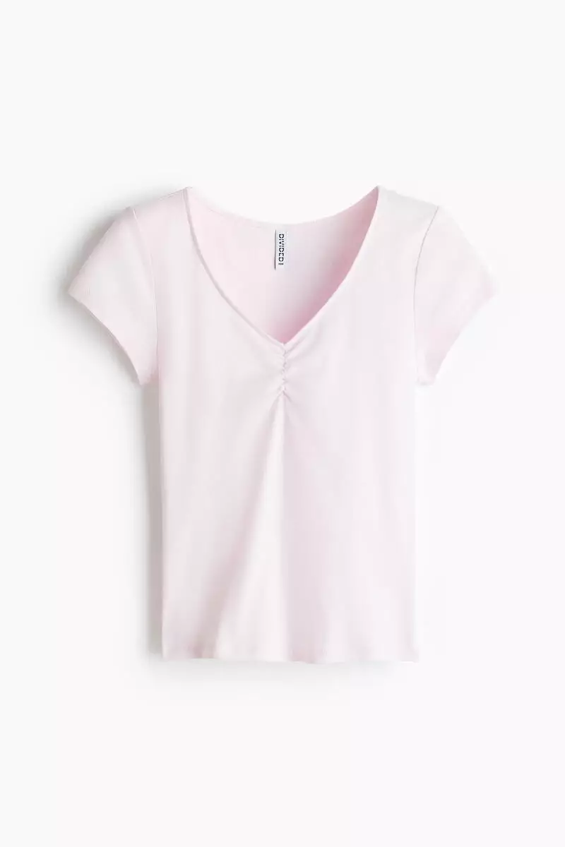 Ribbed V-neck top