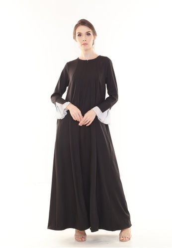 Rina Nichie Couture Florida Abaya Modern in Black | ZALORA Malaysia