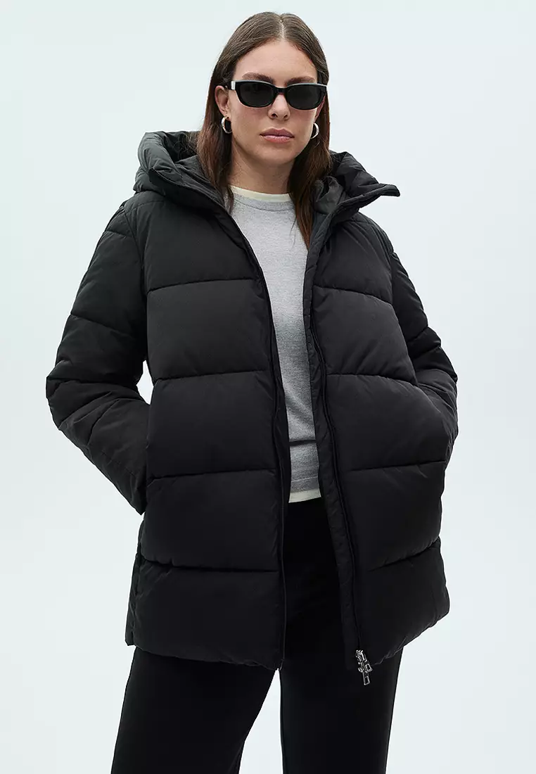 Parka Gap Daunenmantel Schwarz Daunenjacke Parka Damen Steppmantel