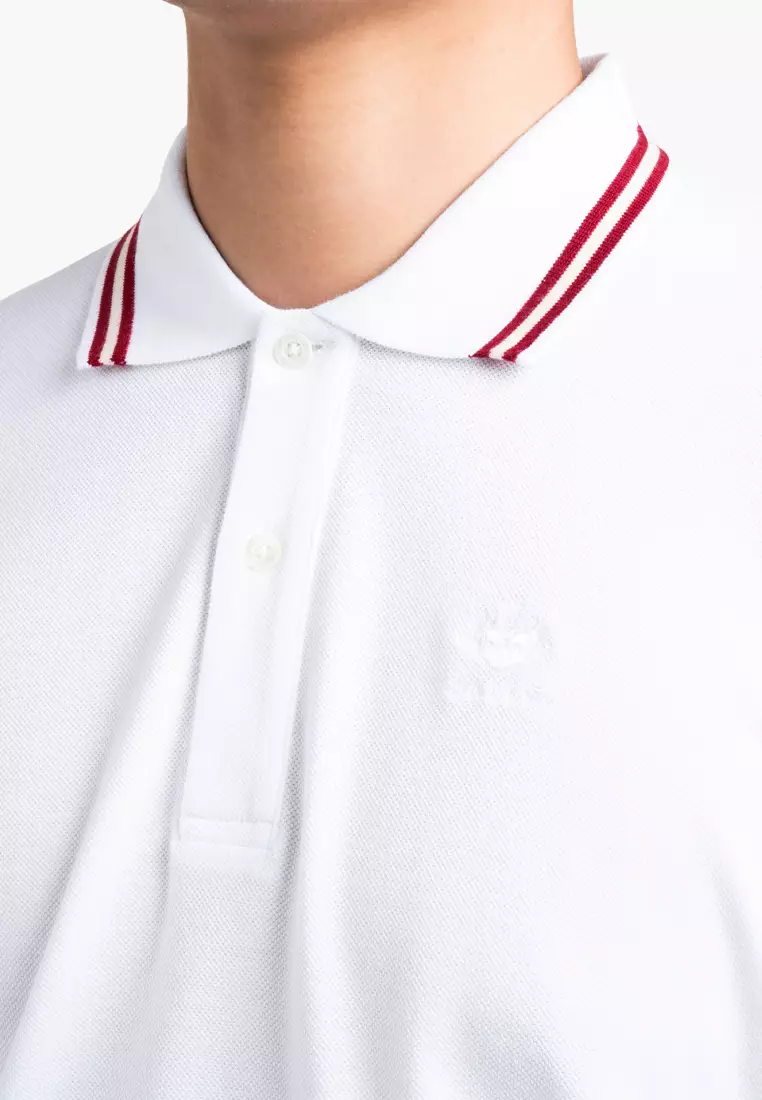 Bally Signature Stripe Polo - White