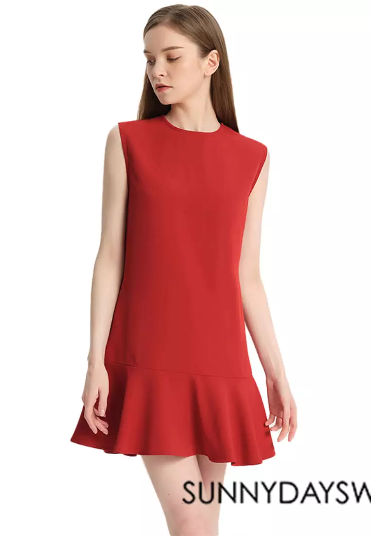 Red single store piece dress