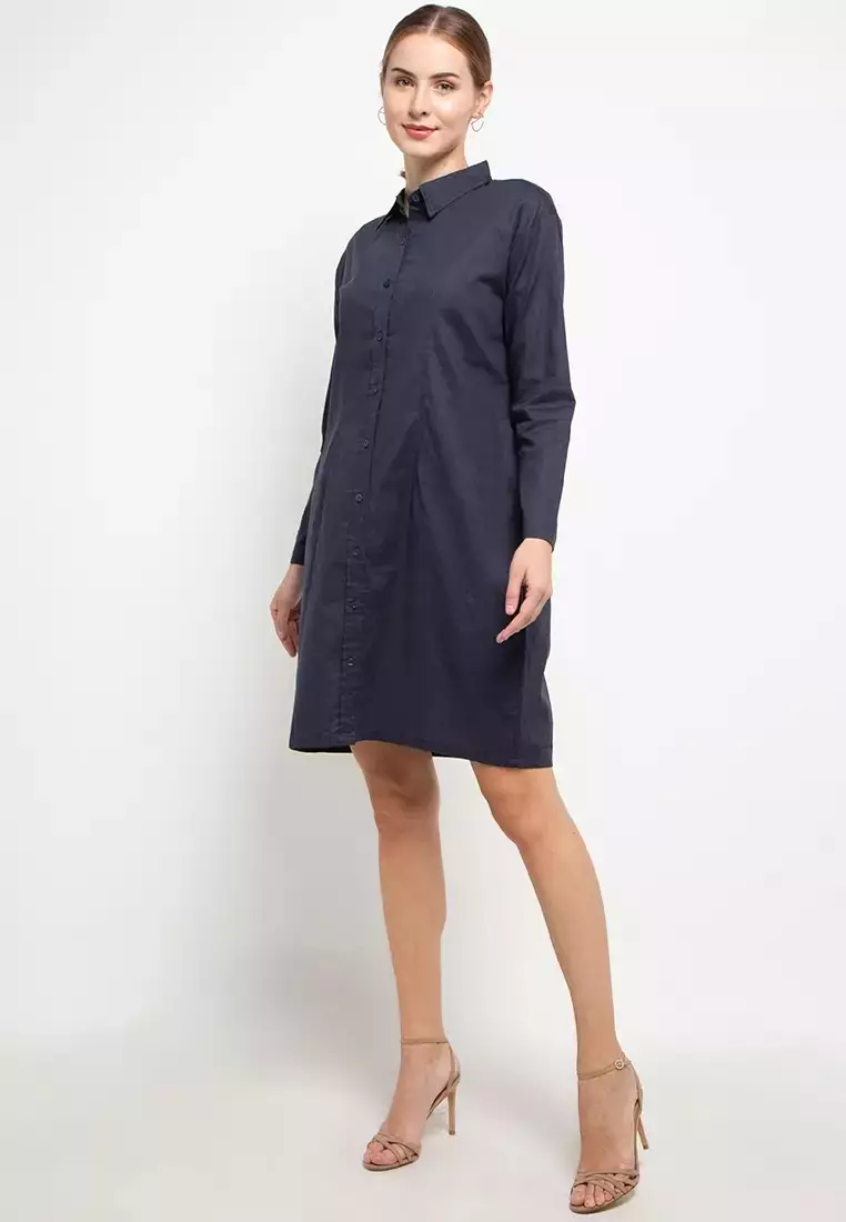 Chanira Luna Dress-Navy