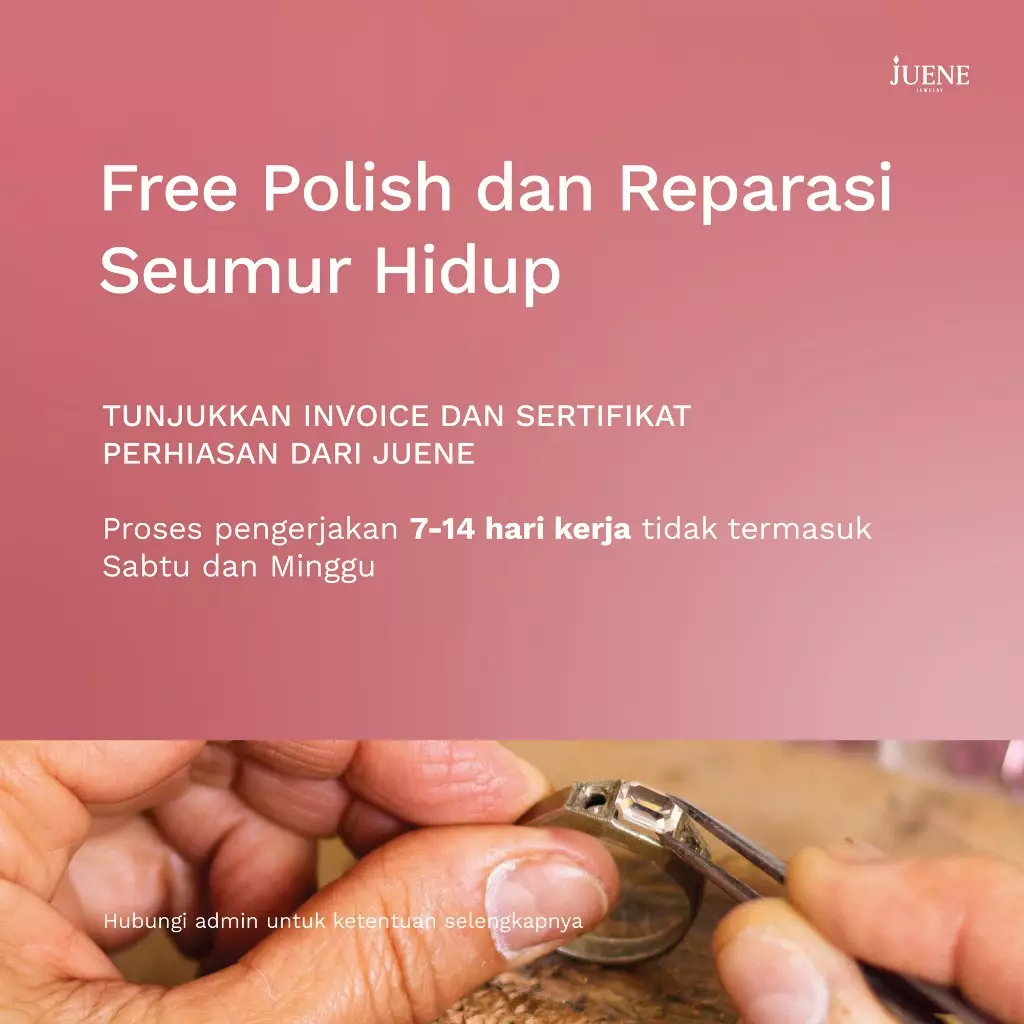 Cincin Emas 7k - Rosabel Gold Ring - Pinky Crush Collection - Juene Jewelry Warna Rose Gold