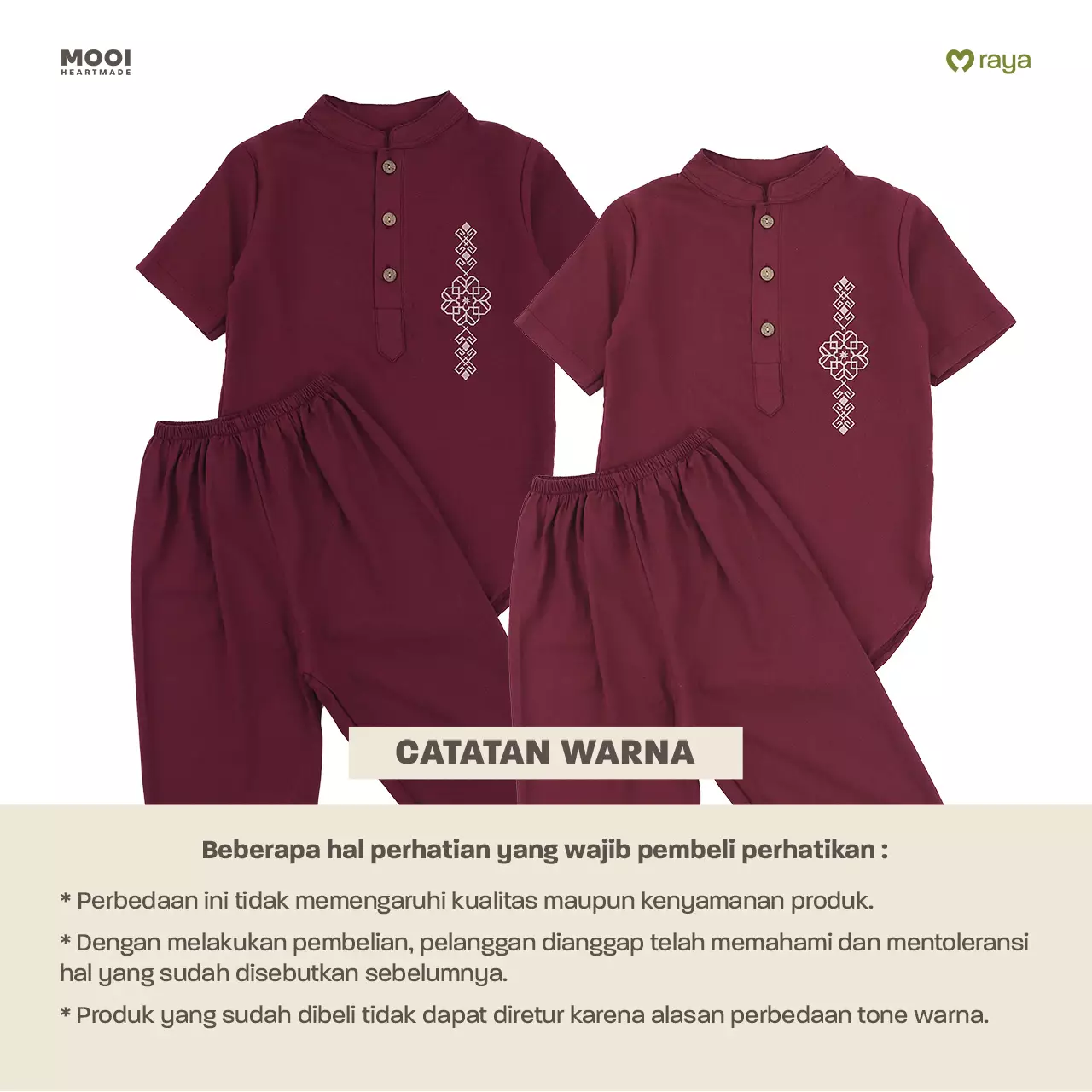 Mooi Adam Koko Set Setelan Koko Anak Raya Collection Basic Series 2026 - Brown Beige