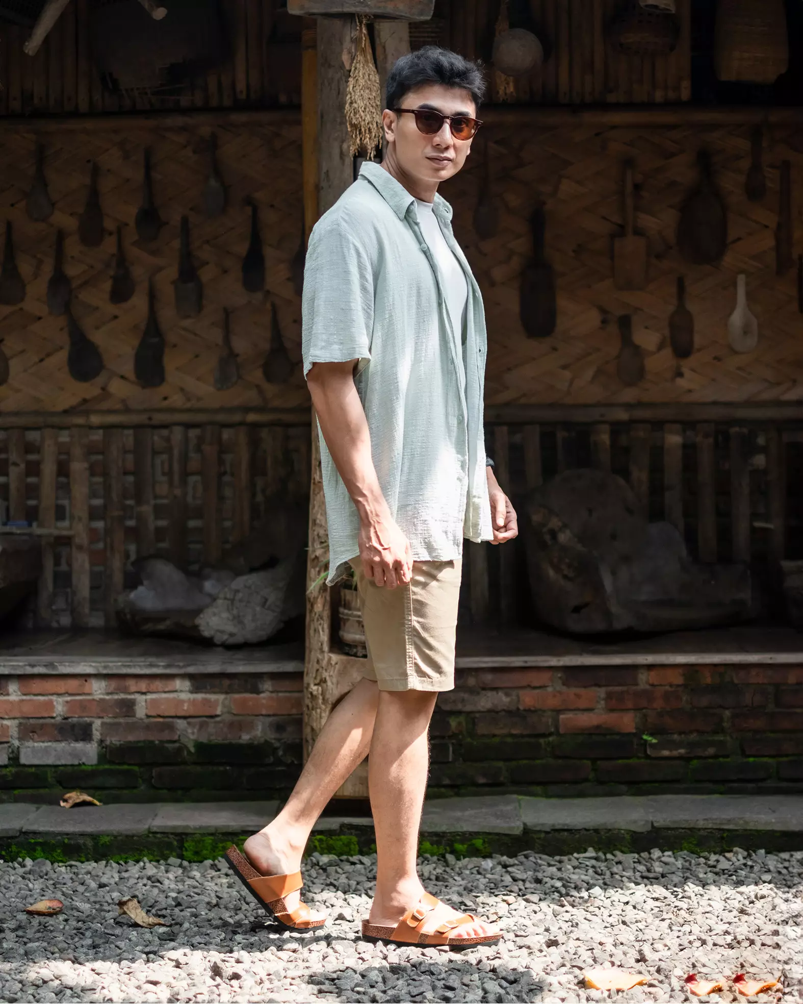 Marhadi Sendal Pria Sandal Kulit Asli Genuine Leather - Merake Tan