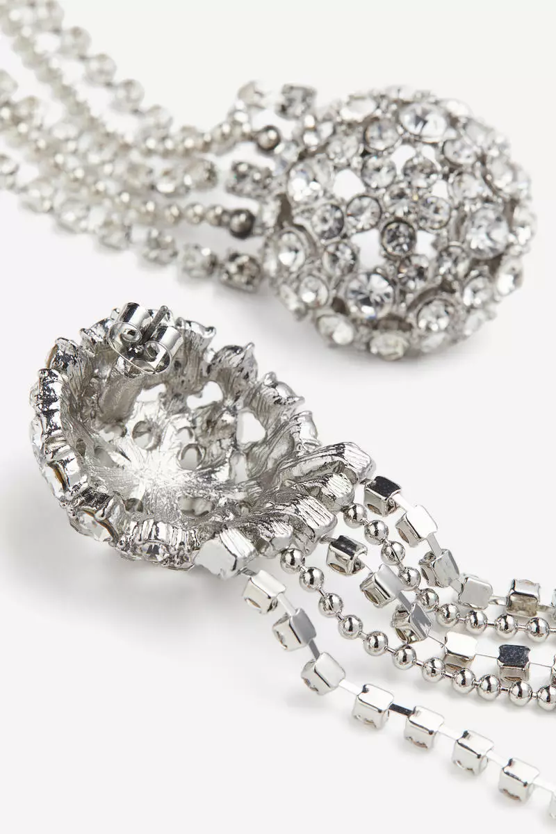 Long rhinestone earrings