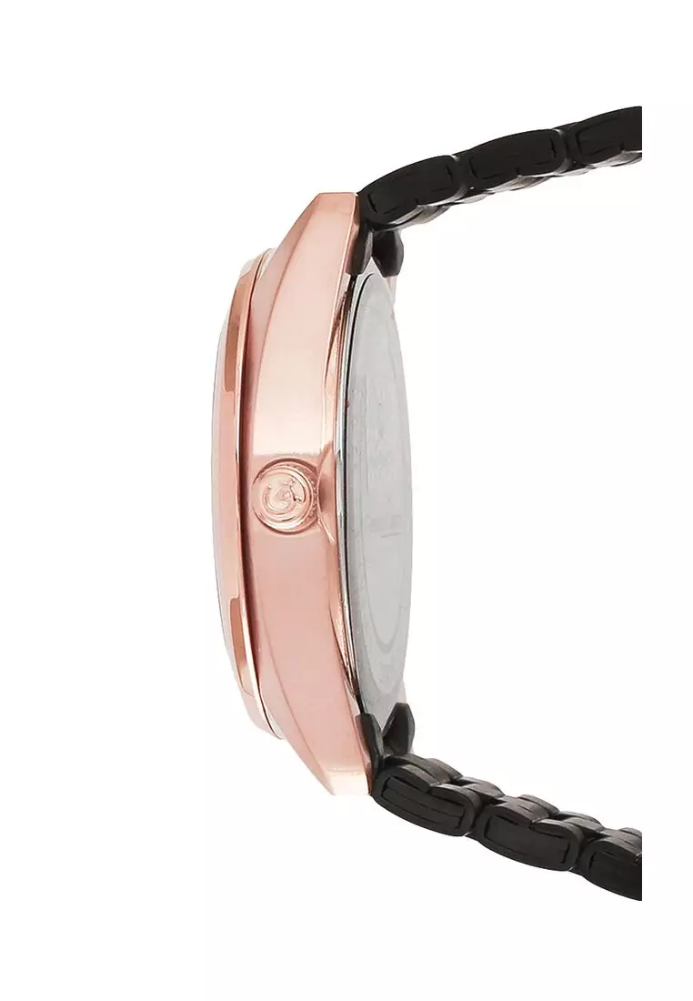 Alexandre Christie Jam Tangan Wanita - Black Rosegold - Stainless Steel - 8660 LDBBRBA