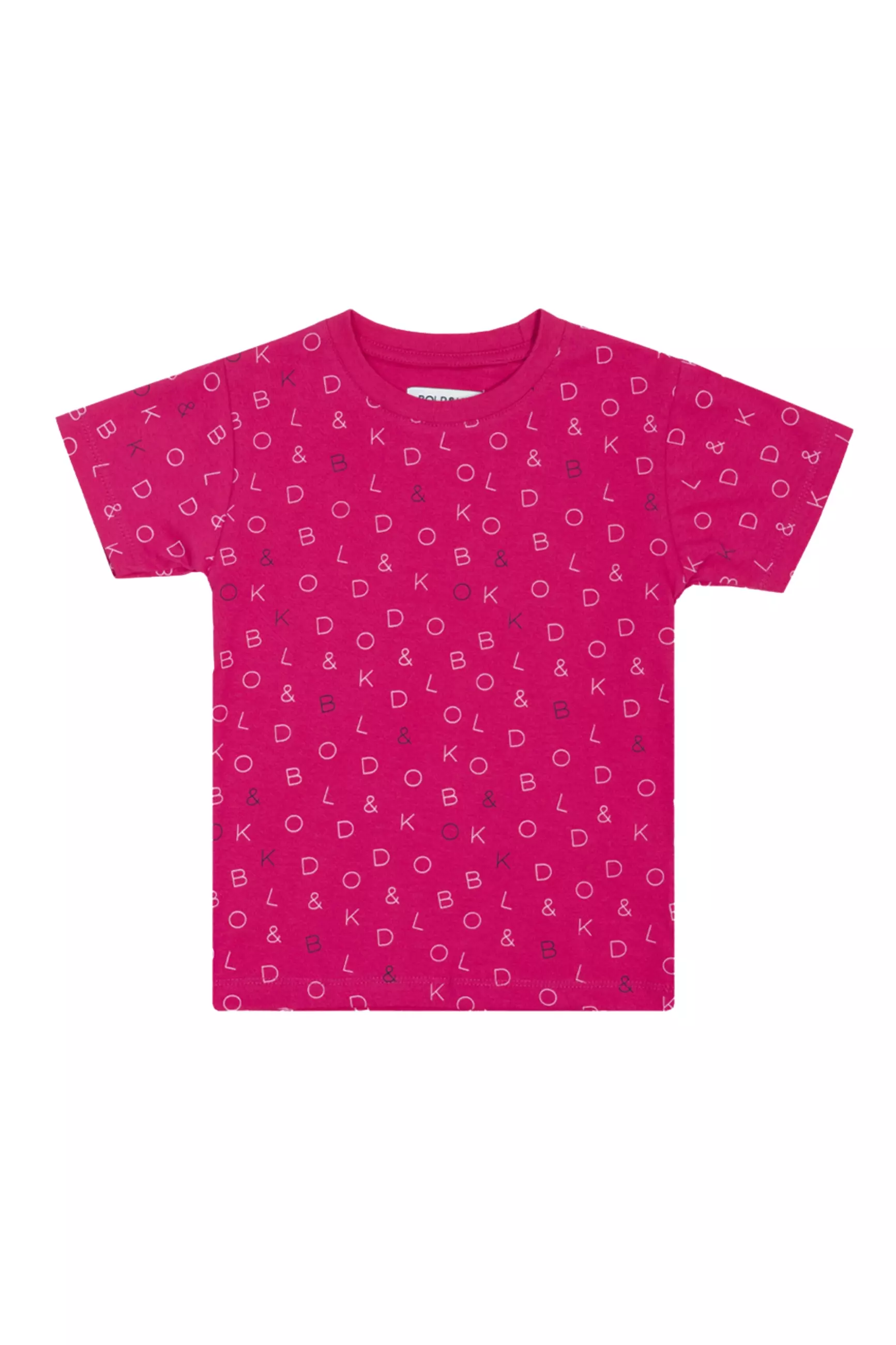 BOLD & KO Signature Full Print Kids T-Shirt Pink | Kaos Anak | Baju Anak | Atasan Anak | Baju anak laki-laki | Baju Anak Perempuan | Baju Pink