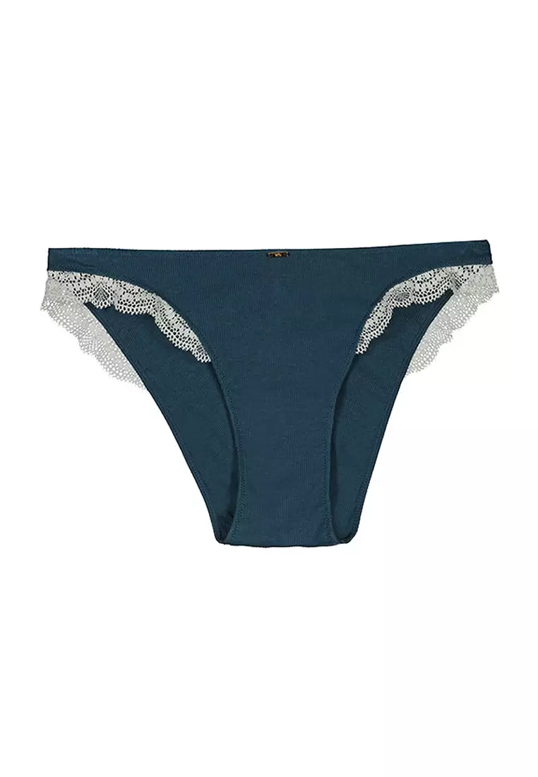 Buy Women'Secret Classic Cotton And Green Lace Panties 2023 Online