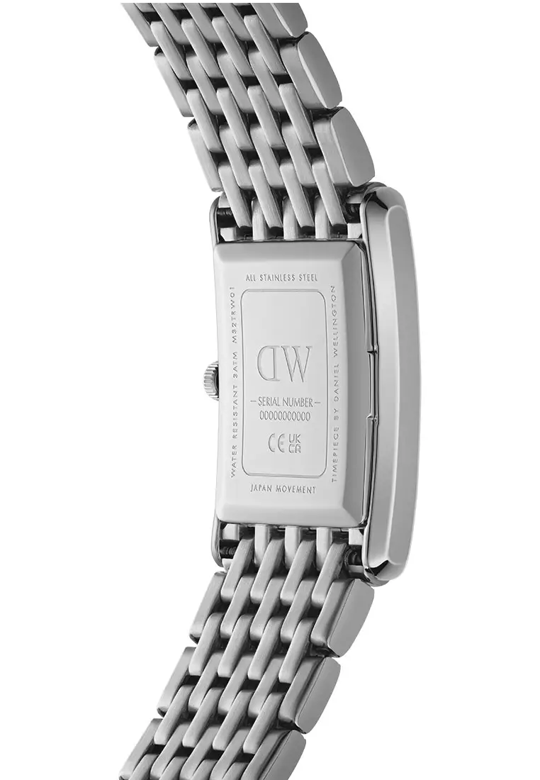 Bound 32x22mm 9-link Silver - WhiteDial - Fashion Watch for women - Stainless Steel Strap Watch - Female Watch - DW Official - Authentic Jam Tangan perempuan