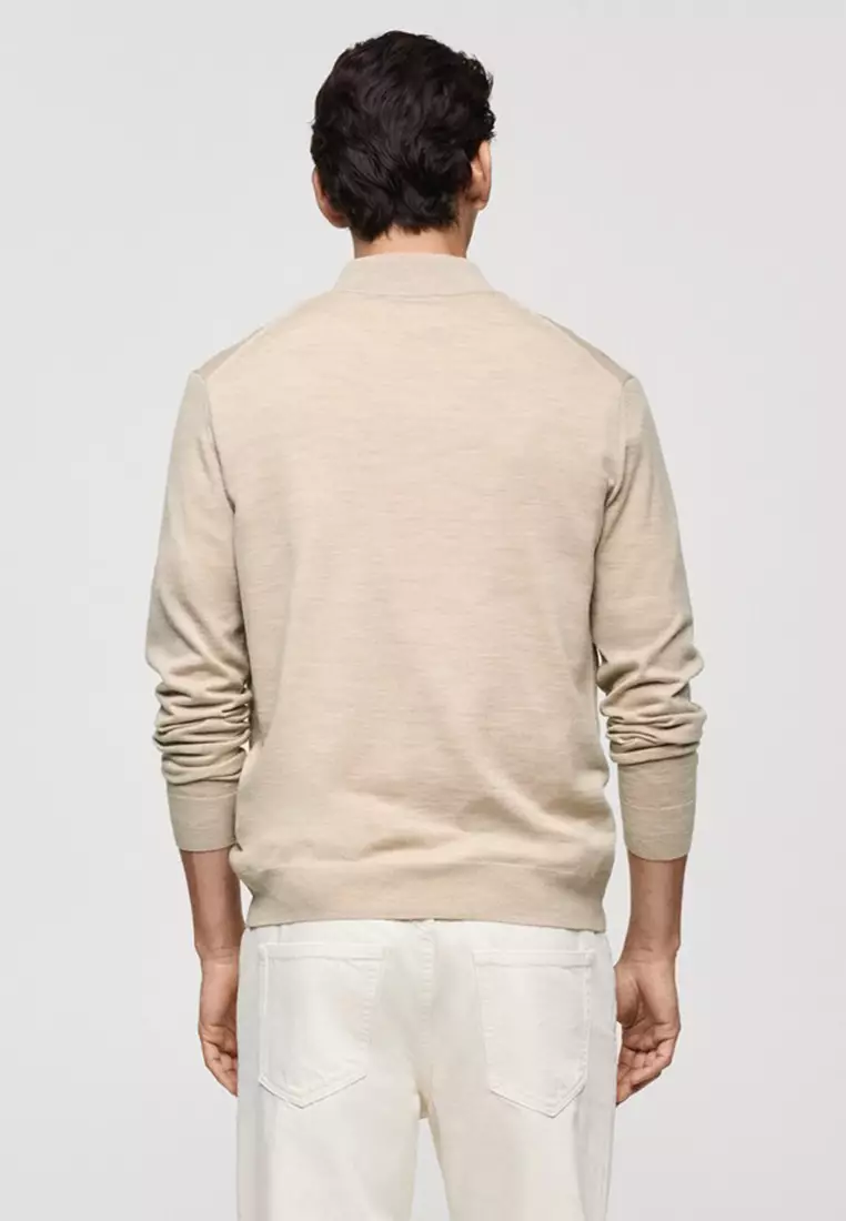 Perkins-Neck Sweater with Zip