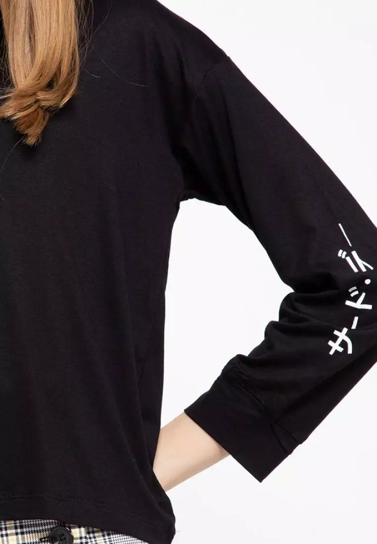 LTC51 lv evo mid katakana arm hitam kaos hijab ladies