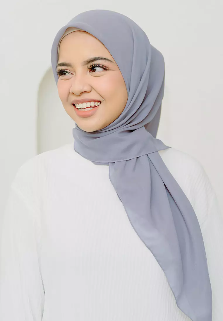 Polly Cotton (Hijab Segiempat Bella Square) Medium Blue