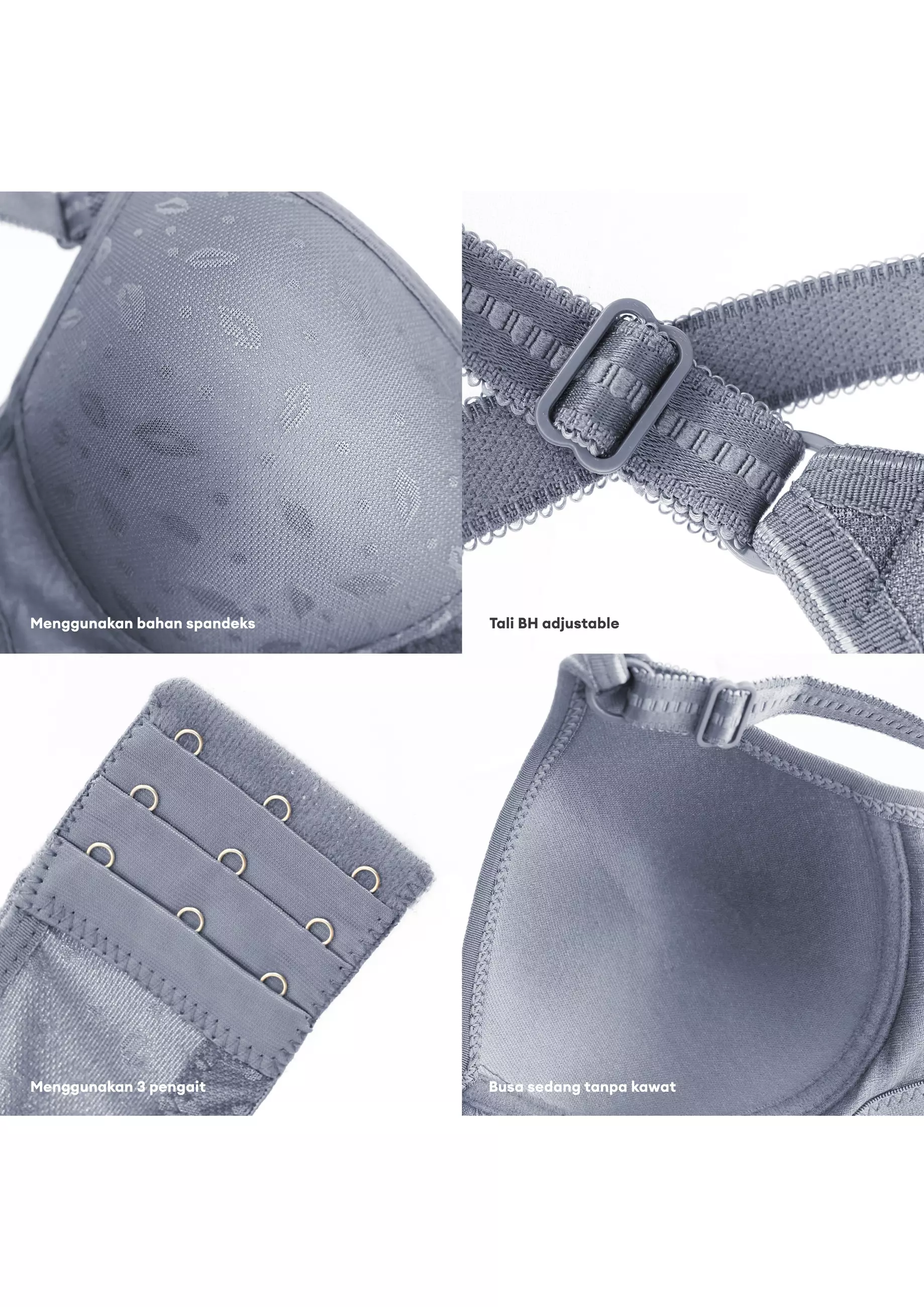 You've ( You Have ) BH Bra Wanita BH Tanpa Kawat Busa Sedang Motif mounth 100126