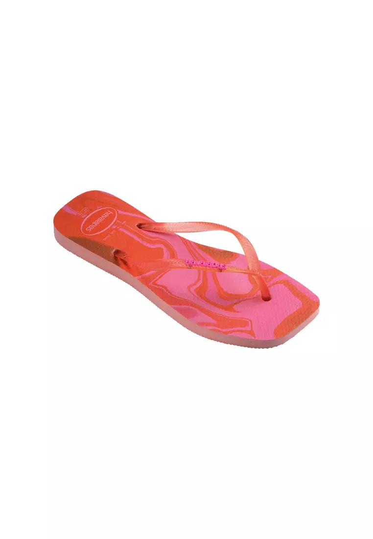 Slim Square Jelly Flip Flops