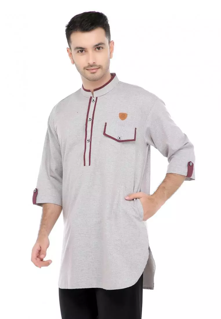 Baju Koko Gamis Muslim Pria Arfan - Pink