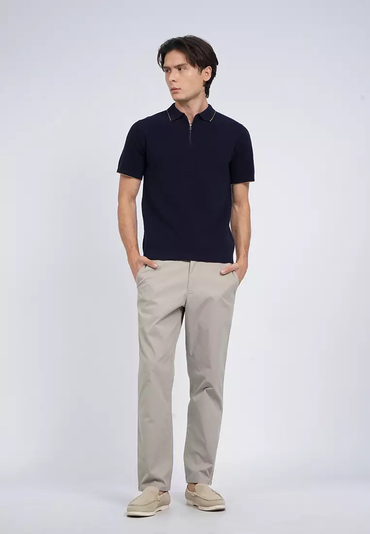 Short Sleeve Zipper Polo Shirt