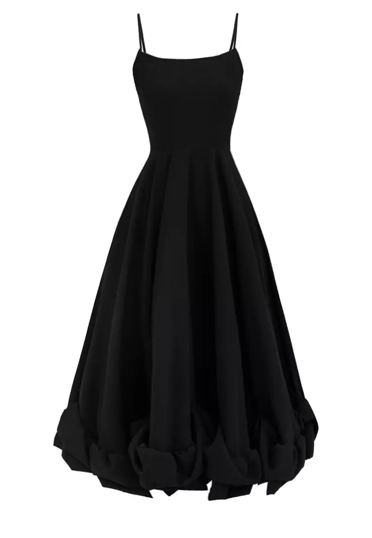Emmanuela Ruffle-hem Midi Dress