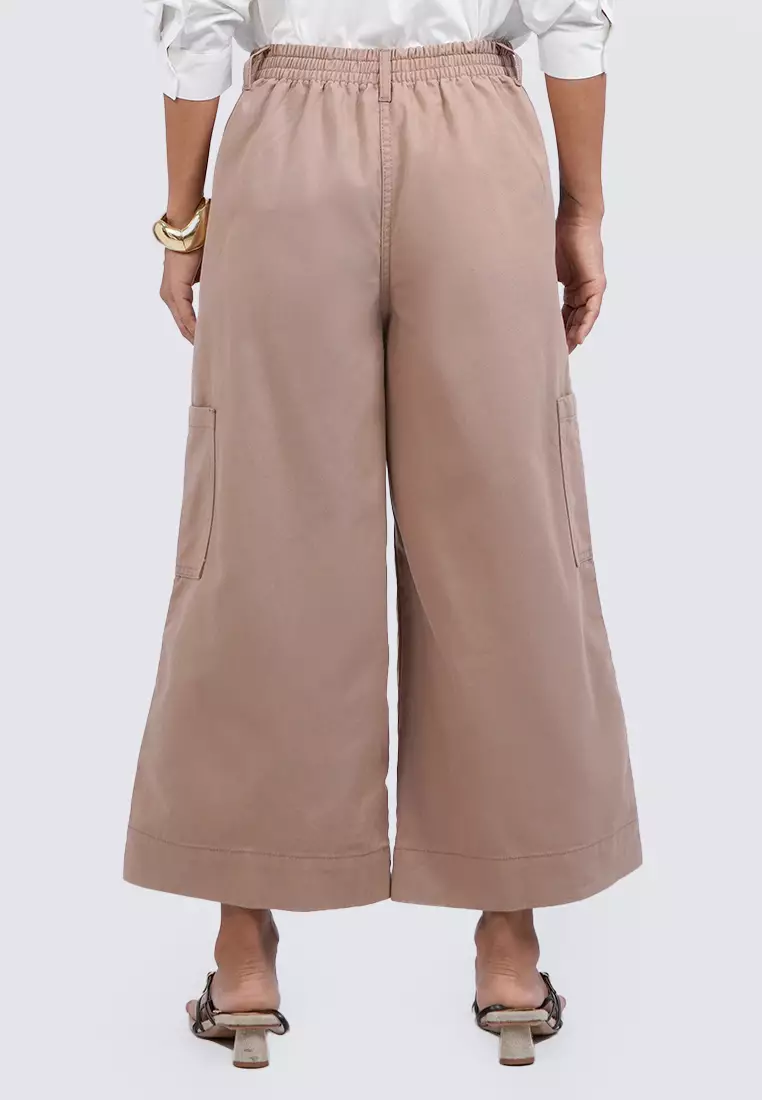 Double Pocket Wide Leg Cullotes KHAKI