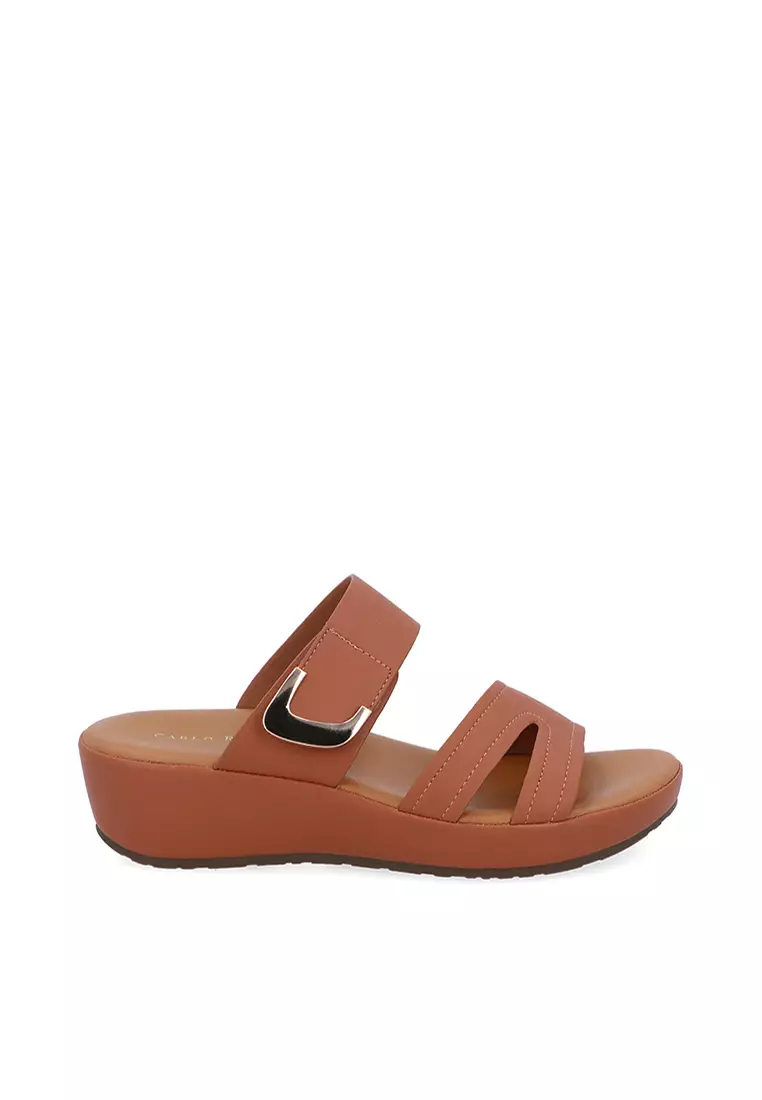 Discount on Carlo Rino  shoes - SKU: Brown Caria Wedges