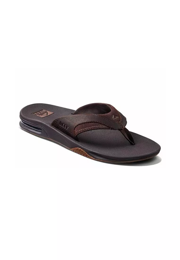 Mens reef leather flip on sale flops